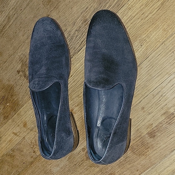 N.D.C. Hand-made in Italy Velvet Bowler Loafer Suede Leather Designer 45/12 Blue